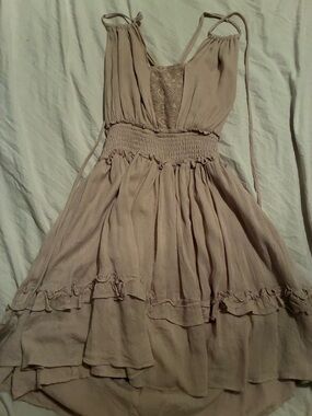 Mustard Seed Dusty Rose High-Low Ruffle Dress